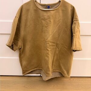 Yeezy Short-Sleeve Oversized Crewneck in Tan